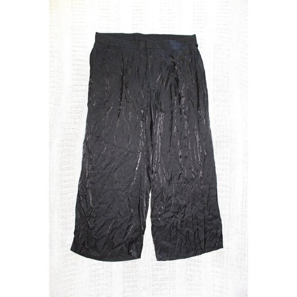 New Eloquii Wide Leg Black Women Pants Size 18 Zip up Pockets Hight rise - Picture 1 of 10